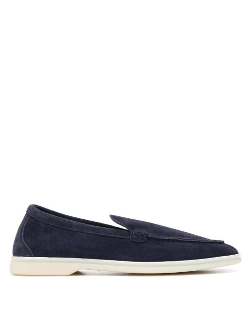 Scarosso Blue Almond Toe Loafers for men