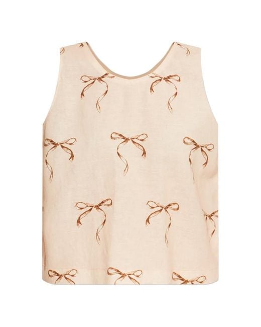Forte_forte Natural Bow-Print Top
