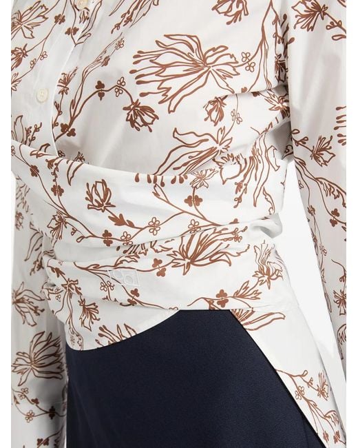Ports 1961 White Floral Twisted Shirt