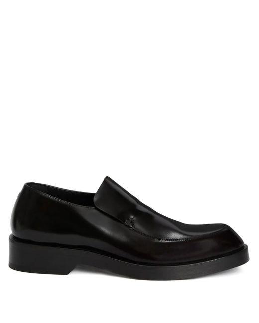 Jil Sander Black Round-Toe Leather Loafers for men