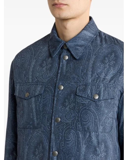 Etro Blue Surchemise Paisley for men
