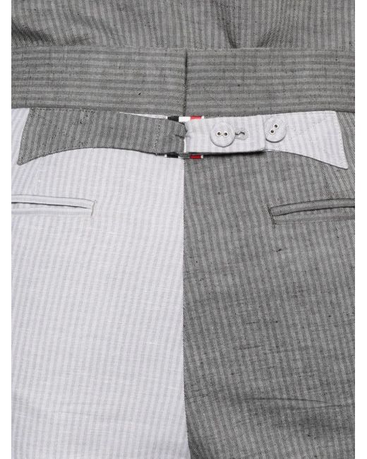 Thom Browne Gray Striped Trousers for men