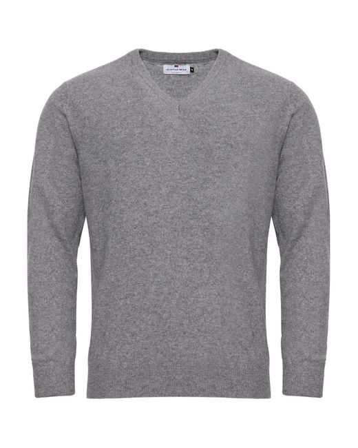 LOJA DAS MEIAS Men's Gray V-Neck Wool Sweater