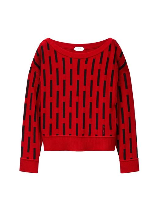 Versace Embroidered-Logo Wool Knit Jumper