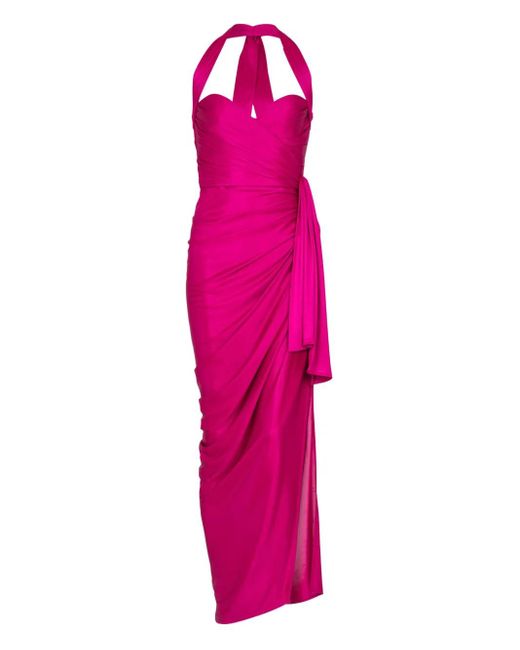Balmain Gedrapeerde Jersey Mini-Jurk in het Pink