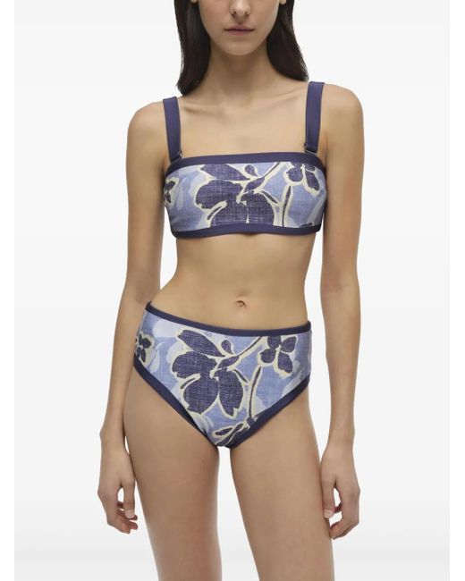 Jonathan Simkhai Blue Luthea Bikini Top