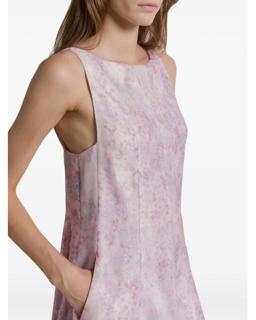 Alberta Ferretti Pink Floral Sleeveless Mini Dress