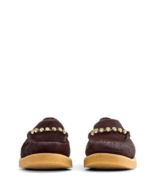 Forte_forte Brown Embellished Loafers