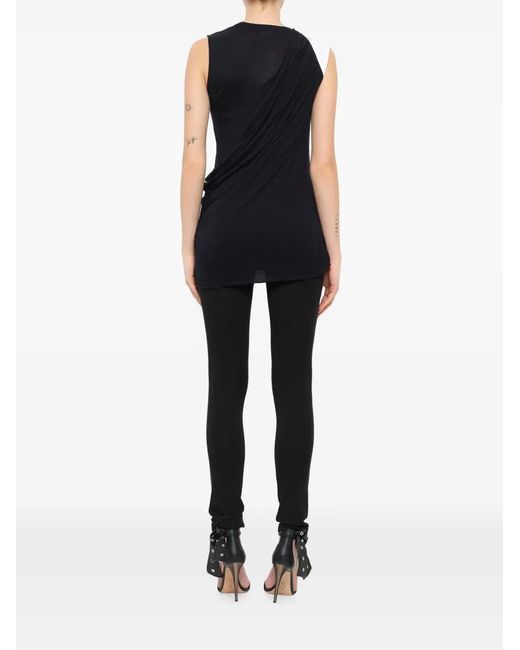 Givenchy Black V-Neck Draped Top