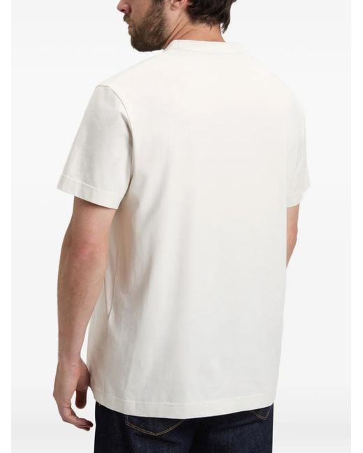 Woolrich White Logo-Embroidered Cotton T-Shirt for men