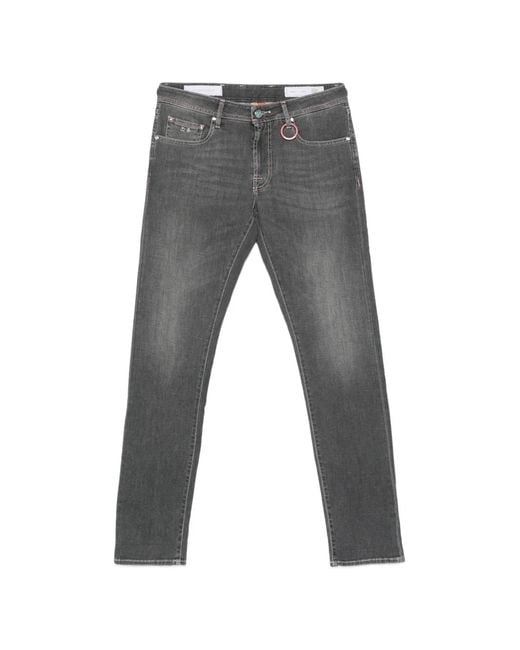 Sartoria Tramarossa Gray Michelangelo Logo-Patch Jeans for men