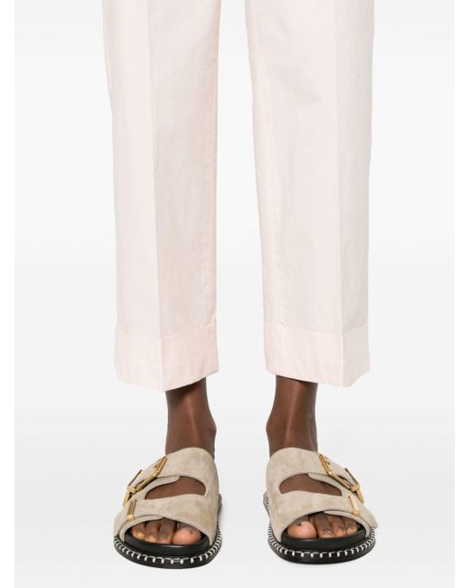 Peserico Pink Pressed-crease Straight Trousers