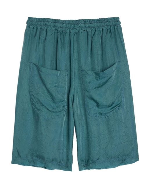 Song For The Mute Green Crinkled Deck Shorts for men