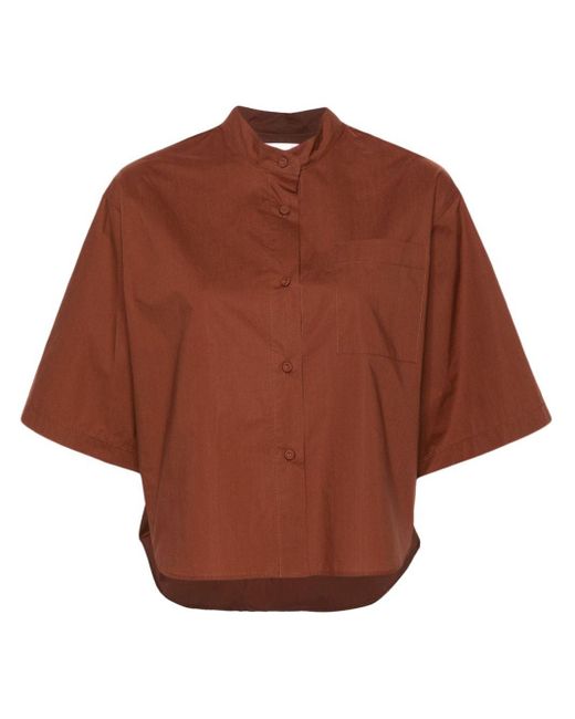 Forte Forte Brown Cropped Short-sleeve Shirt