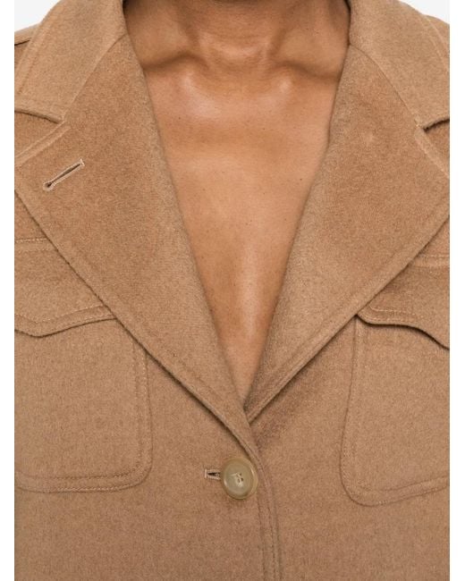 Max Mara Natural Flap-Pocket Button-Fastening Jacket