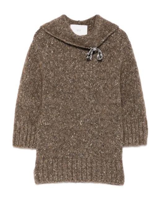 Vanisé Brown Round-Neck Sweater