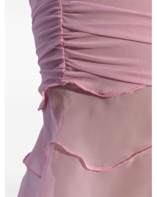 The Mannei Pink Jeanne Strapless Minidress