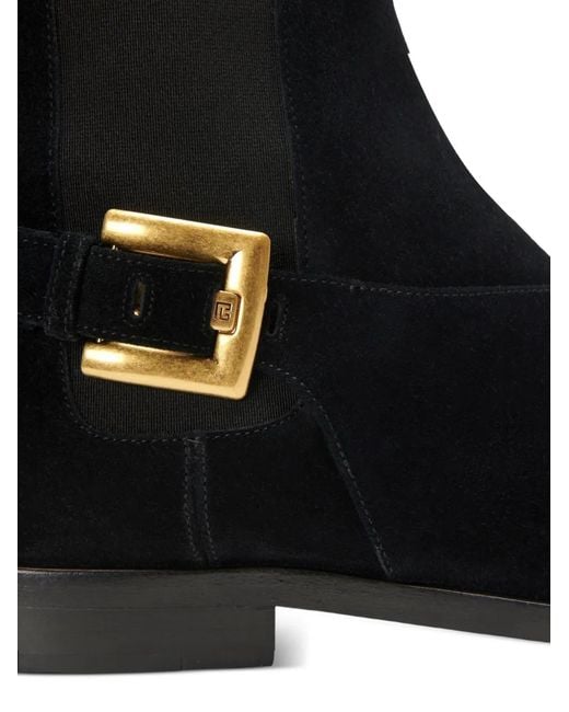 Balmain Black Anthem Buckle-Strap Chelsea Boots for men