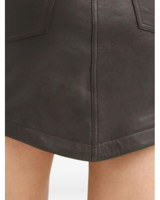 Alexandre Vauthier Black Asymmetric Leather Mini Skirt