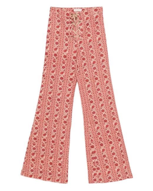 MAISON HOTEL Calypso Floral Flared Trousers