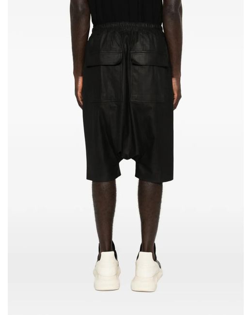 Rick Owens Black Short À Lien De Resserrage for men
