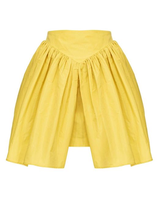 Pinko Yellow Taffeta Mini Skirt