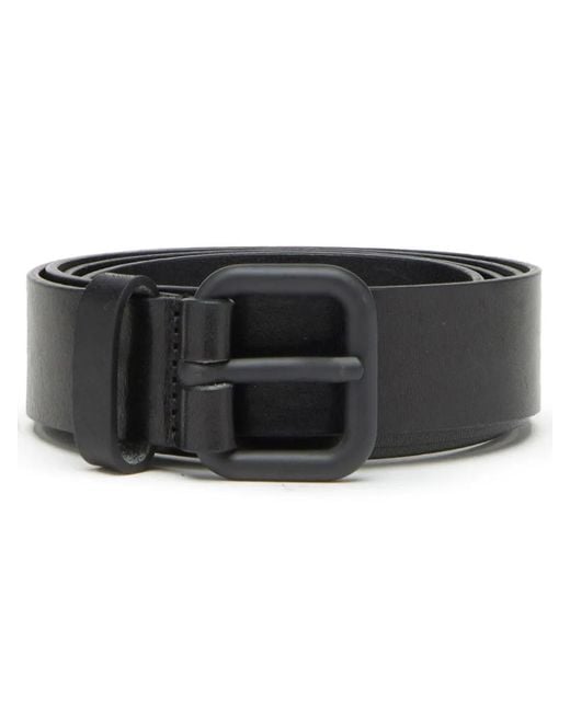 DIESEL Black B-Inlay Leather Belt