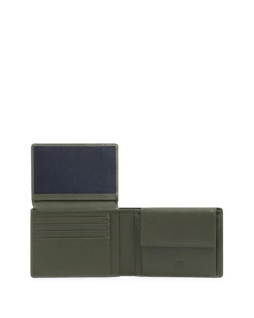 Piquadro Gray Logo-Print Panelled Wallet for men