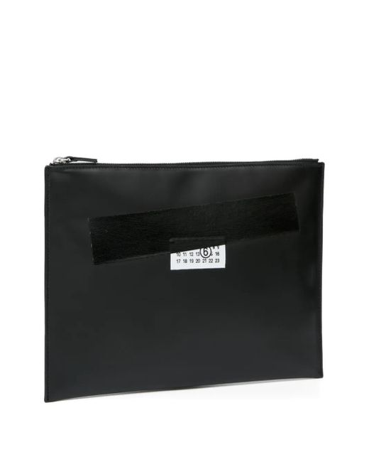 MM6 by Maison Martin Margiela Black Logo-Patch Cutch Bag