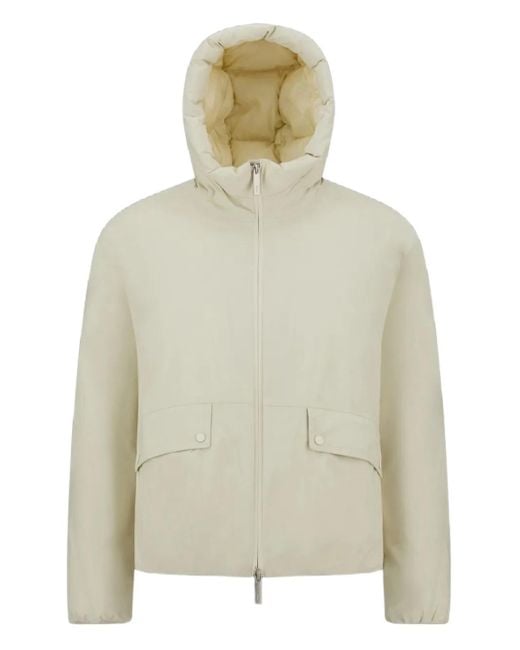 Herno White Hooded Flap-Pocket Jacket