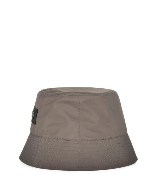 Moorer Gray Logo-Patch Bucket Hat for men