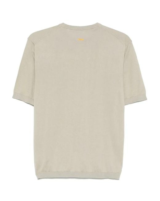 Aspesi White Fine-Knit T-Shirt for men