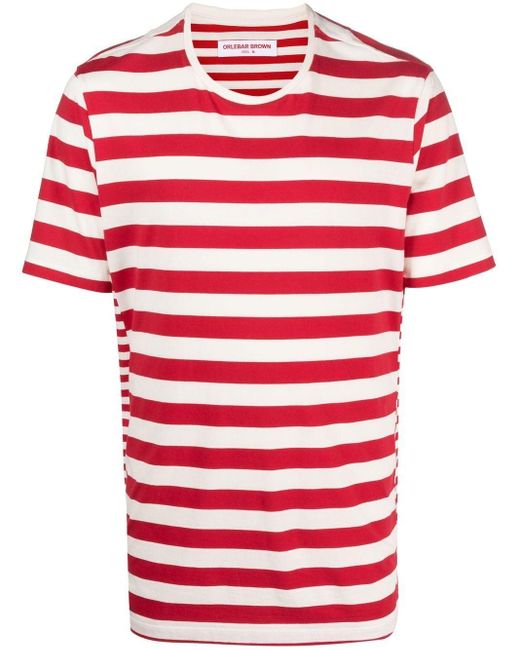 T-shirt rayé Nicolas à manches courtes Orlebar Brown pour homme en coloris  Rouge | Lyst
