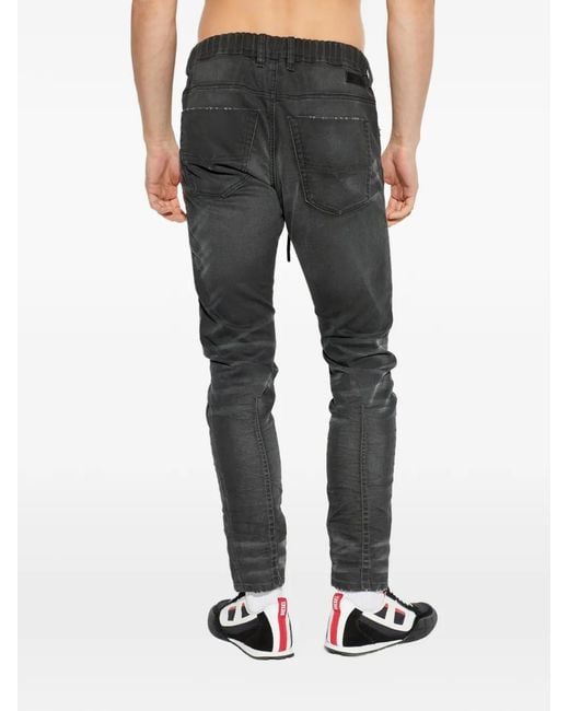 DIESEL Gray Drawstring-Waist Skinny Jeans for men
