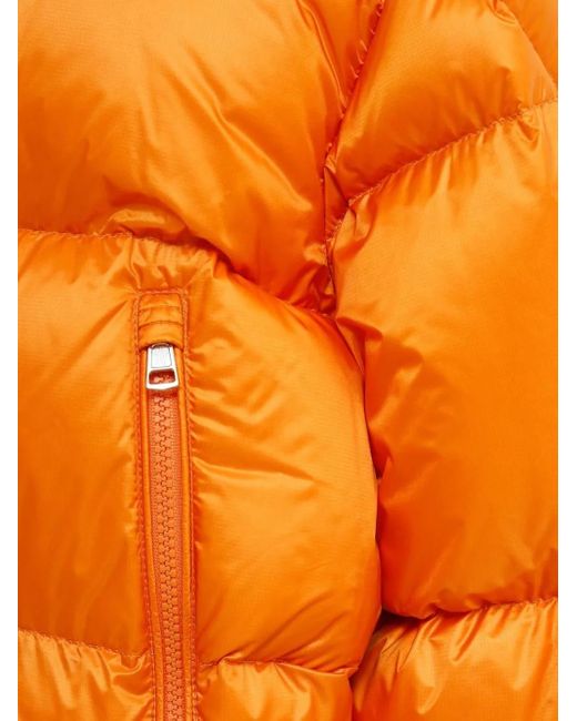 Moncler Orange Quilted Ripstop Down Hooded Jacket for men