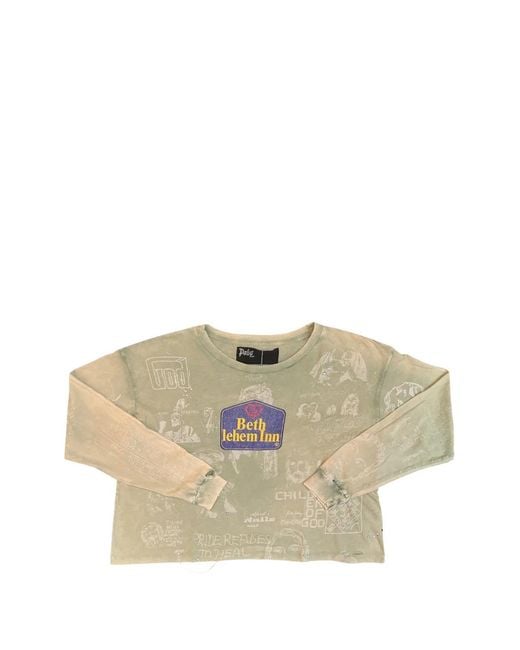 PALY Natural Bethlehem Graphic-Print Distressed Long-Sleeve T-Shirt for men