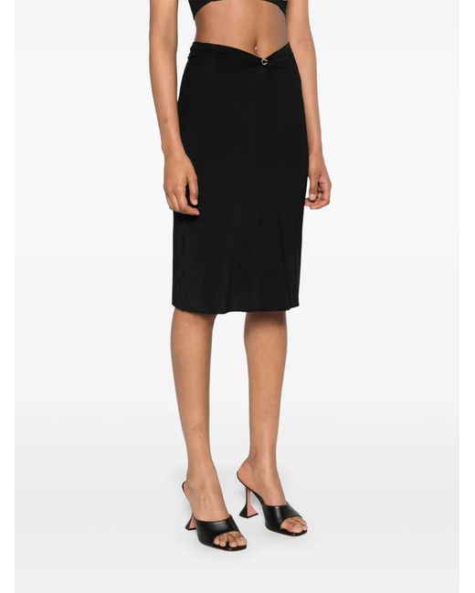 Coperni Black Triangle-Hardware Midi Skirt