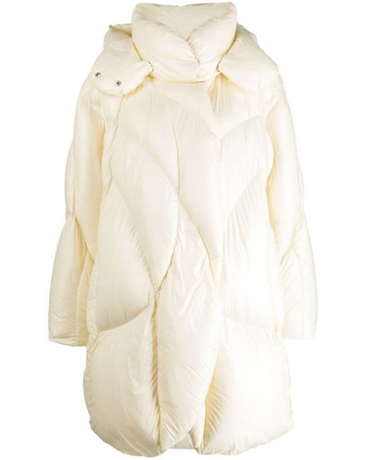 JNBY White Off-centre Quilted Puffer Coat