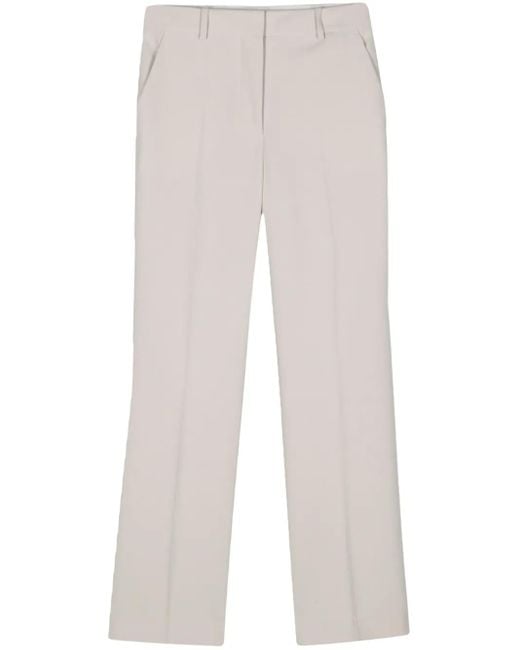 Calvin Klein White Straight-Leg Trousers With Subtle Branding Detail