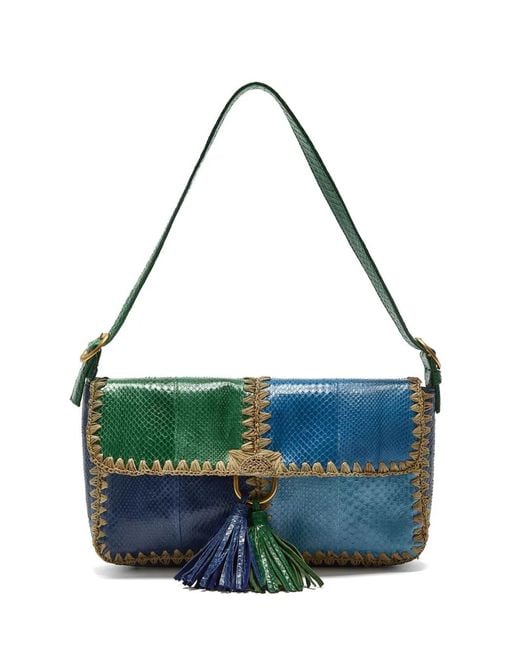 Maliparmi Blue Sac Porté Épaule À Design Patchwork
