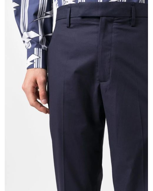 Neil Barrett Blue Mid-Rise Straight-Leg Trousers for men
