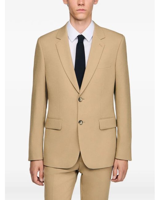 Sandro Natural Wool Suit Jacket for men