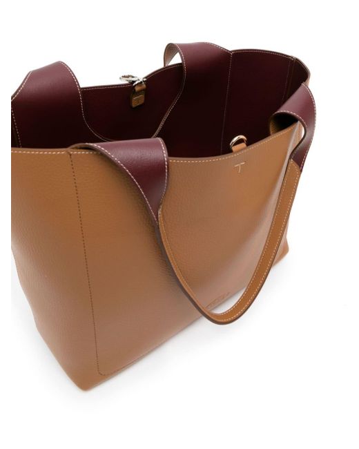 Tod's Logo-Charm Leather Tote Bag