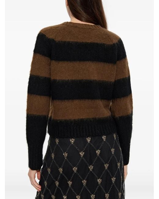 AllSaints Black Lou Striped Sweater