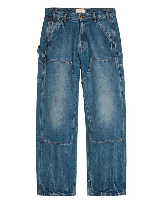 CHERRY LA Blue Paint-Splatter Jeans for men