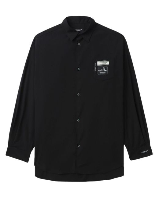 Undercover Overhemd Met Logopatch Van Katoenblend in het Black voor heren