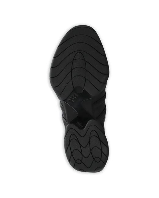 Y-3 Black Regu Embroidered Leather Mules