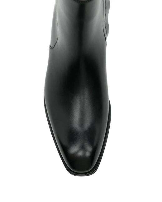 Tom Ford Black Calf Leather Ankle Boots for men