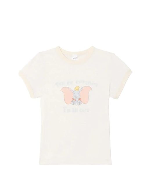 Re/done White 60S Slim-Fit "Dumbo" T-Shirt