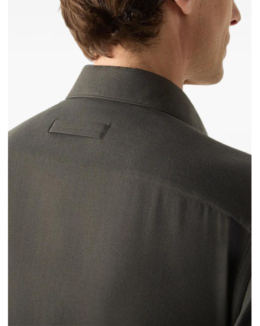 Zegna Gray Dark Cashco Shirt for men